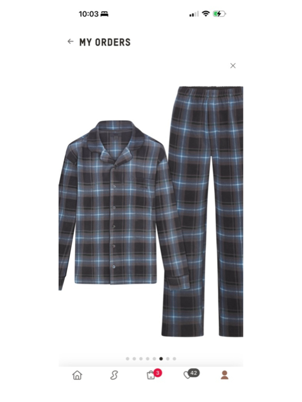 Unisex SKIMS Fleece Plaid Sleep Set L Glacier Plaid SKU685 - Picture 5 of 5
